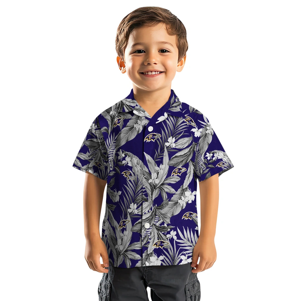 Baltimore Ravens Hawaiian Shirt - Palm Leaves | Moonbestprint