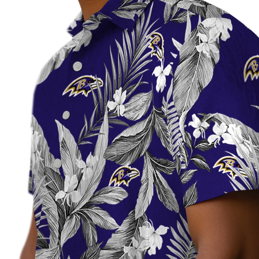Baltimore Ravens Hawaiian Shirt - Palm Leaves | Moonbestprint