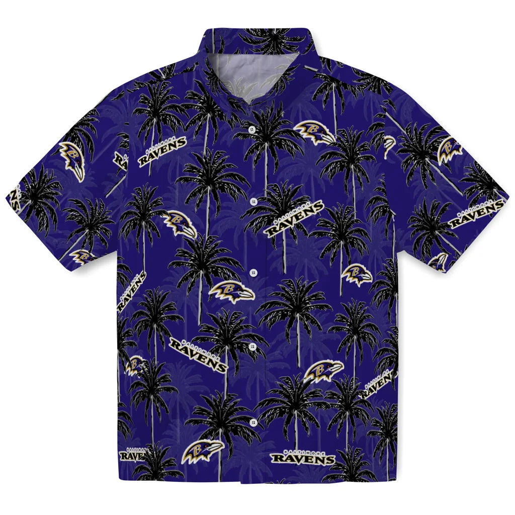 Baltimore Ravens Hawaiian Shirt - Palm Tree Motif | Moonbestprint