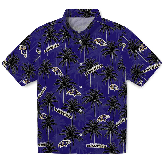 Baltimore Ravens Hawaiian Shirt - Palm Tree Motif | Moonbestprint