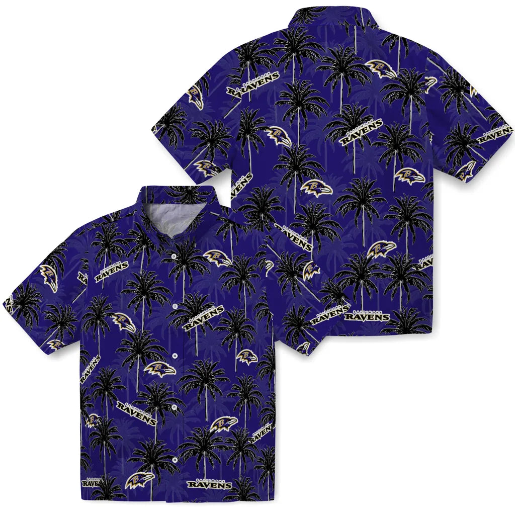Baltimore Ravens Hawaiian Shirt - Palm Tree Motif | Moonbestprint