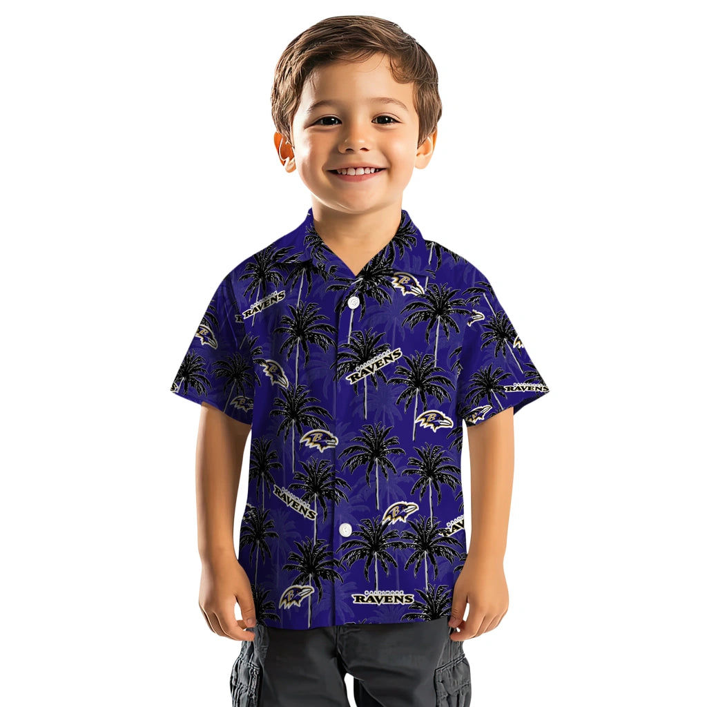 Baltimore Ravens Hawaiian Shirt - Palm Tree Motif | Moonbestprint