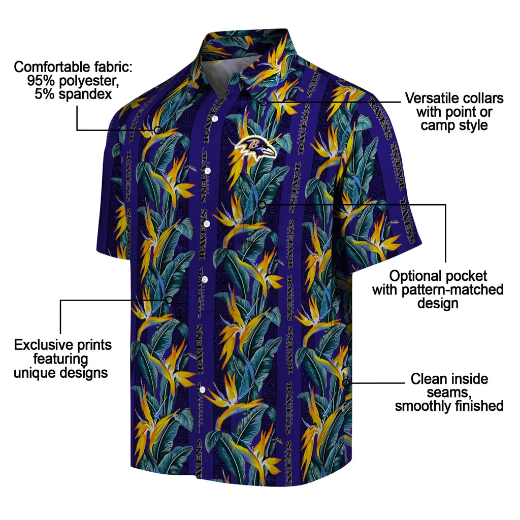 Baltimore Ravens Hawaiian Shirt - Paradise Vines | Moonbestprint