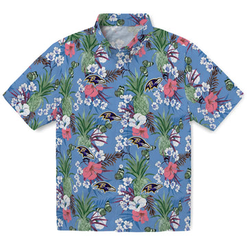 Baltimore Ravens Hawaiian Shirt - Pineapple Bouquet | Moonbestprint