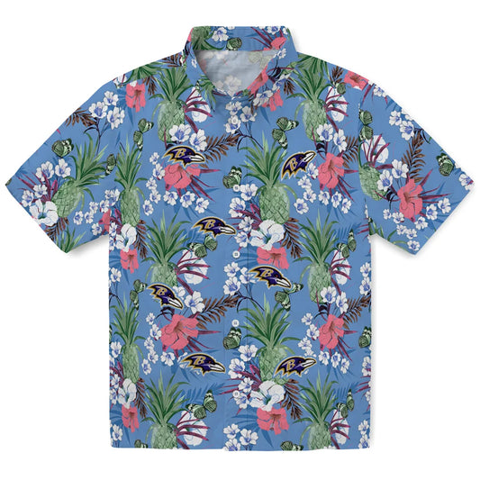 Baltimore Ravens Hawaiian Shirt - Pineapple Bouquet | Moonbestprint