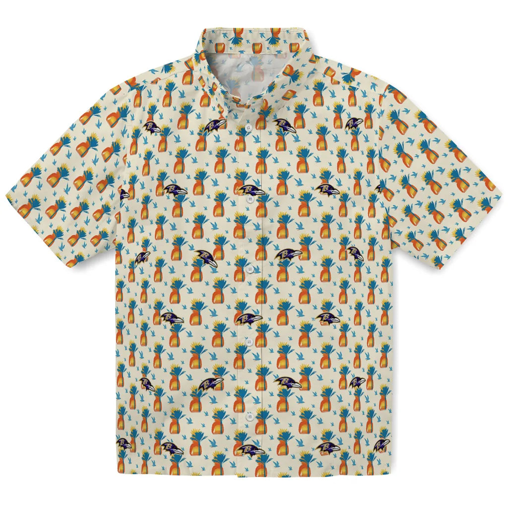 Baltimore Ravens Hawaiian Shirt - Pineapple Delight | Moonbestprint