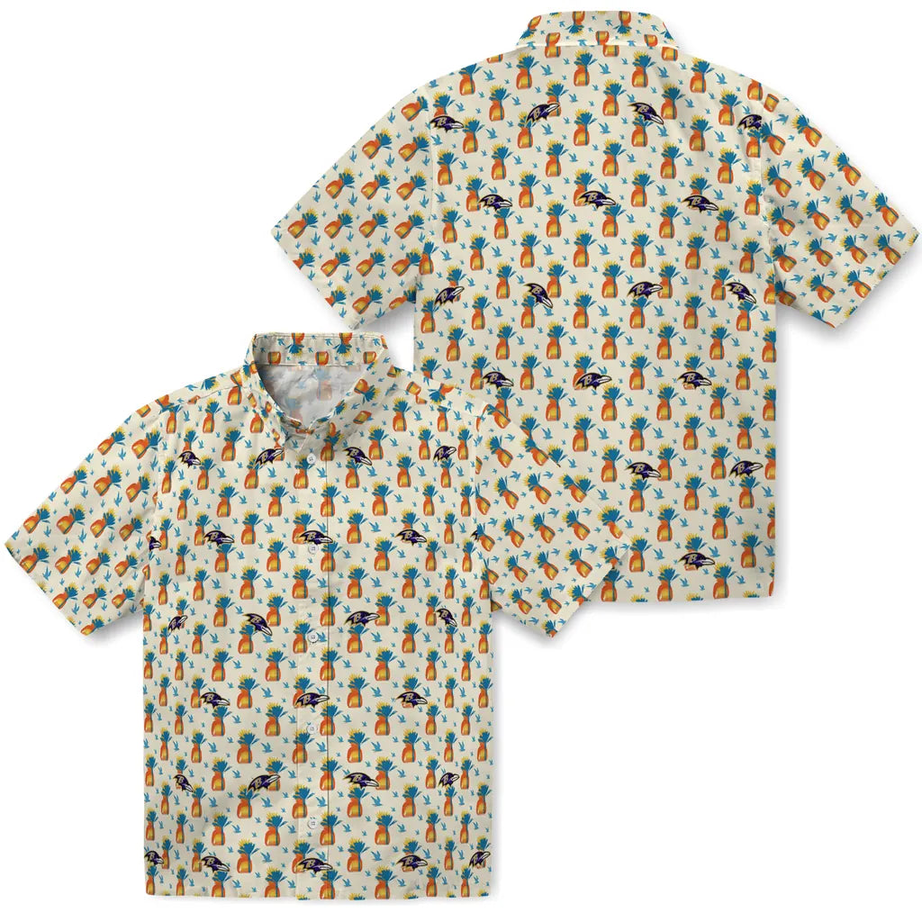 Baltimore Ravens Hawaiian Shirt - Pineapple Delight | Moonbestprint