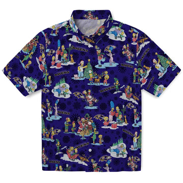 Baltimore Ravens Hawaiian Shirt - Simpsons Christmas | Moonbestprint