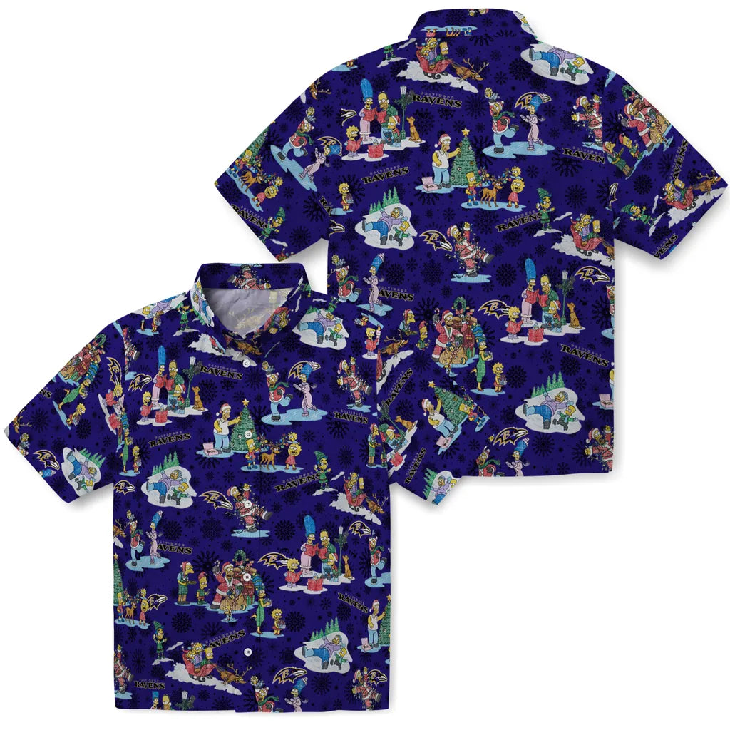 Baltimore Ravens Hawaiian Shirt - Simpsons Christmas | Moonbestprint