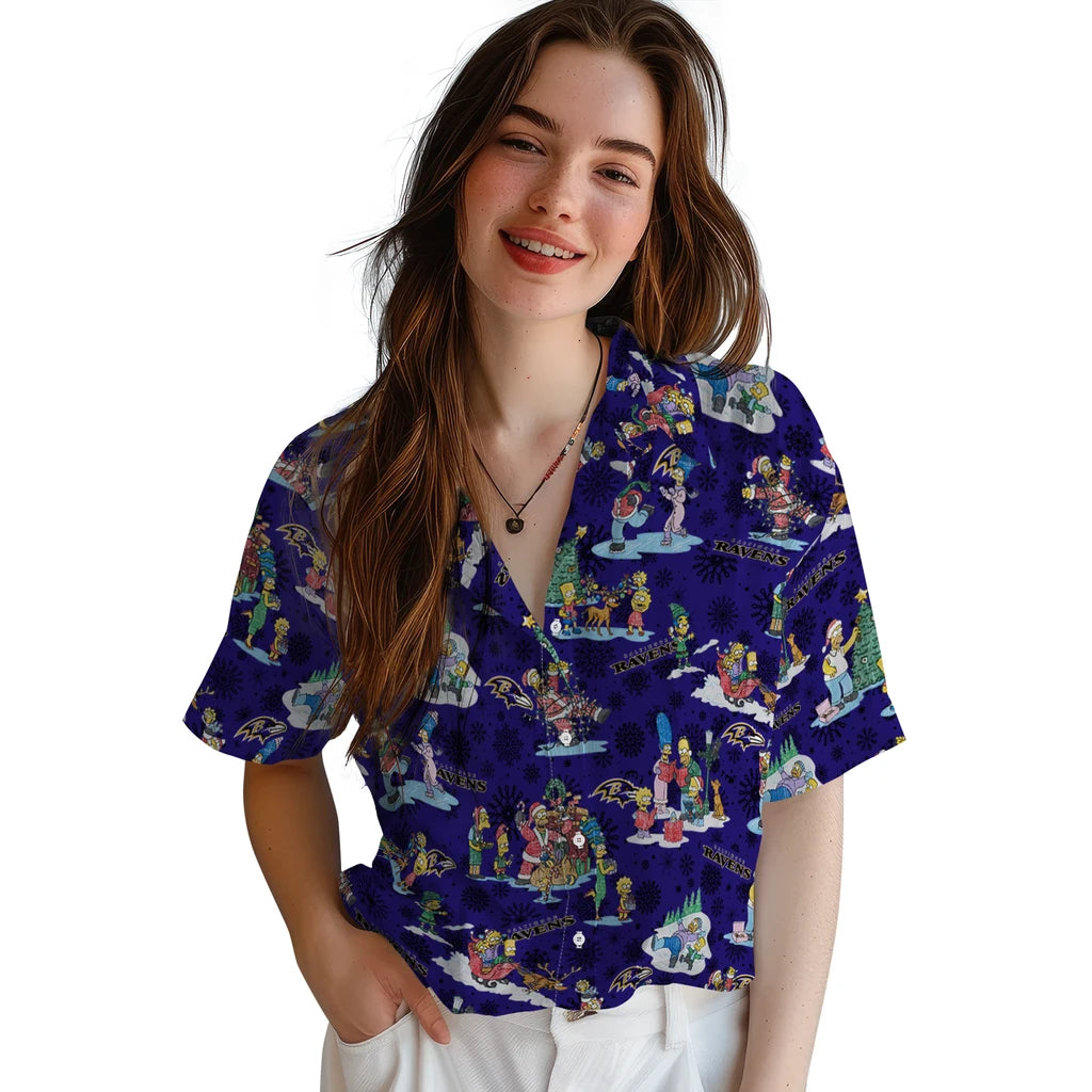 Baltimore Ravens Hawaiian Shirt - Simpsons Christmas | Moonbestprint