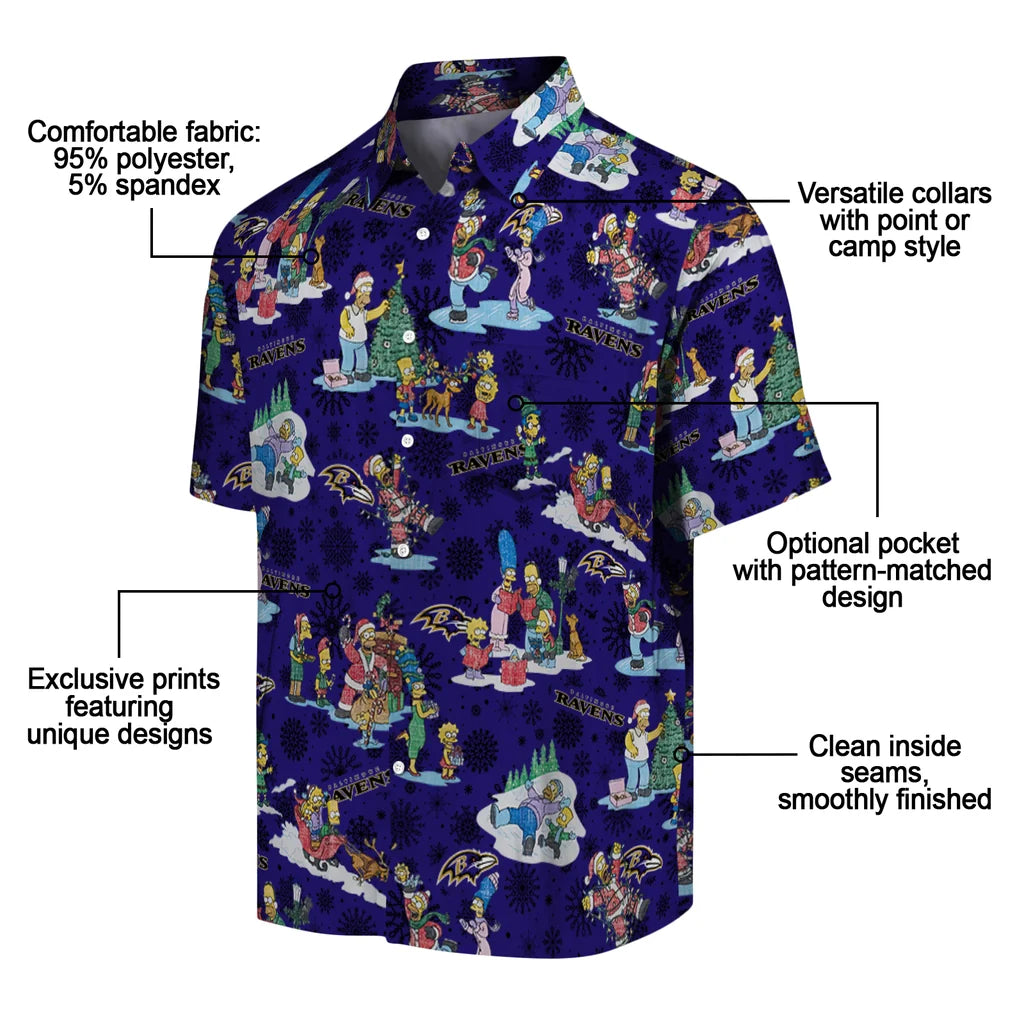 Baltimore Ravens Hawaiian Shirt - Simpsons Christmas | Moonbestprint