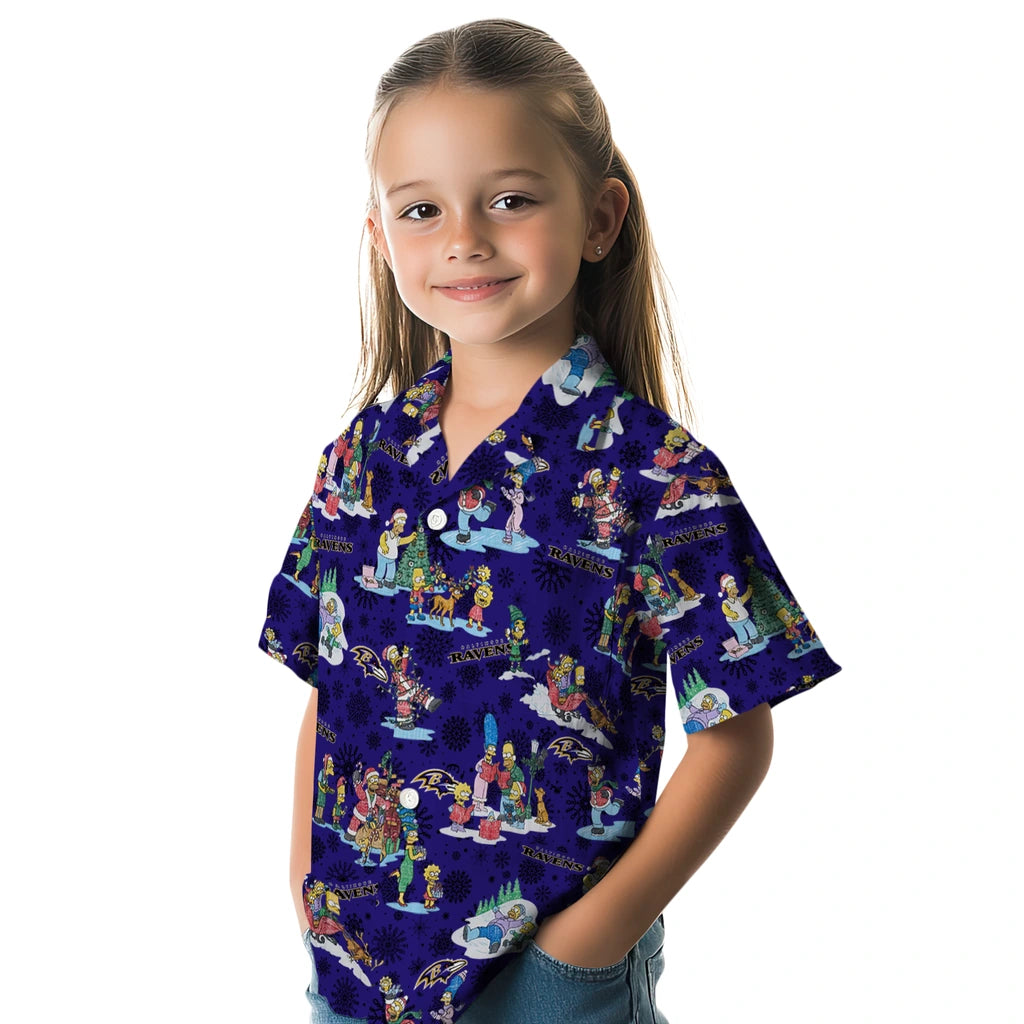 Baltimore Ravens Hawaiian Shirt - Simpsons Christmas | Moonbestprint