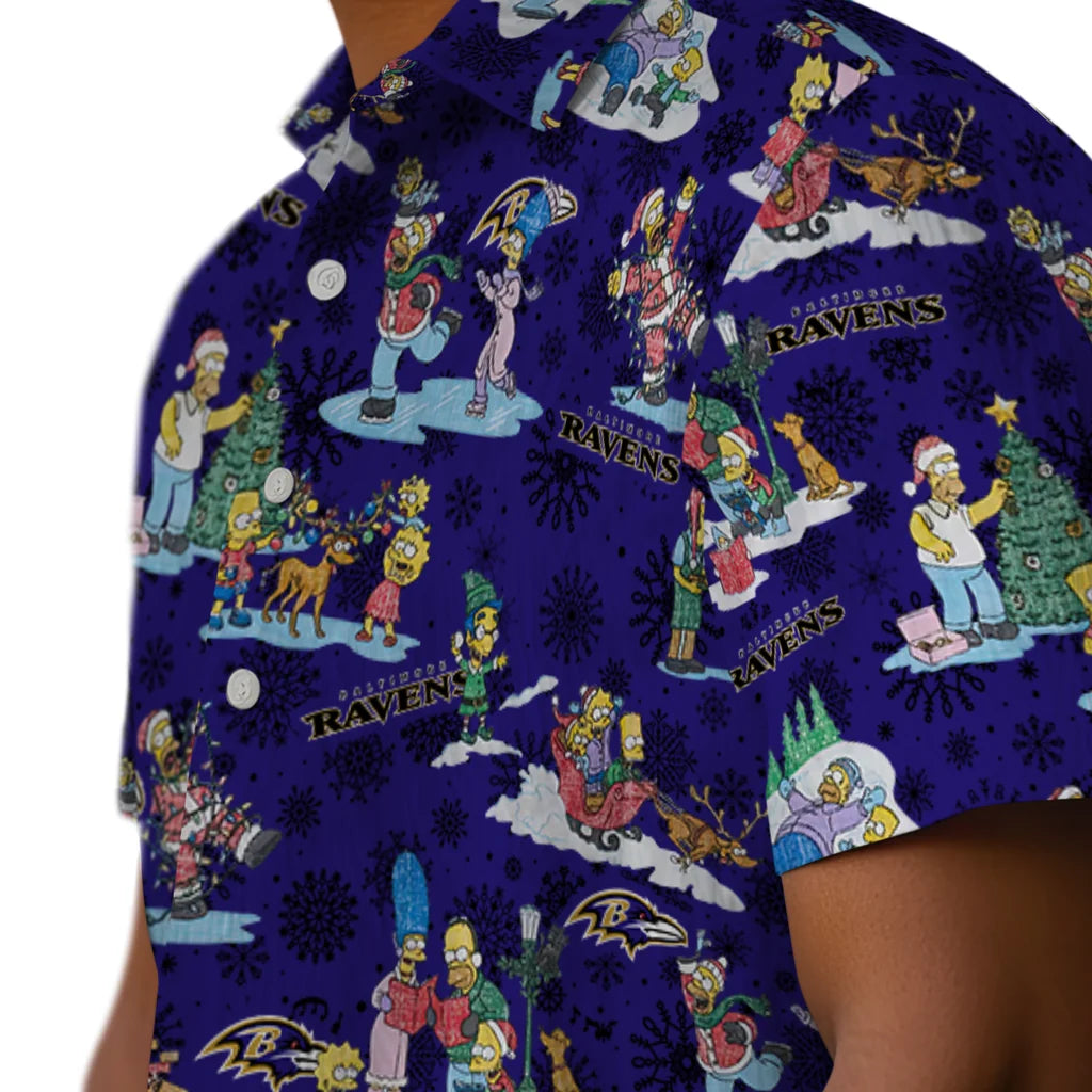 Baltimore Ravens Hawaiian Shirt - Simpsons Christmas | Moonbestprint