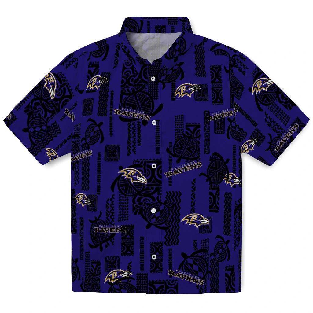 Baltimore Ravens Hawaiian Shirt - Turtle Lines | Moonbestprint