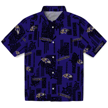 Baltimore Ravens Hawaiian Shirt - Turtle Lines | Moonbestprint