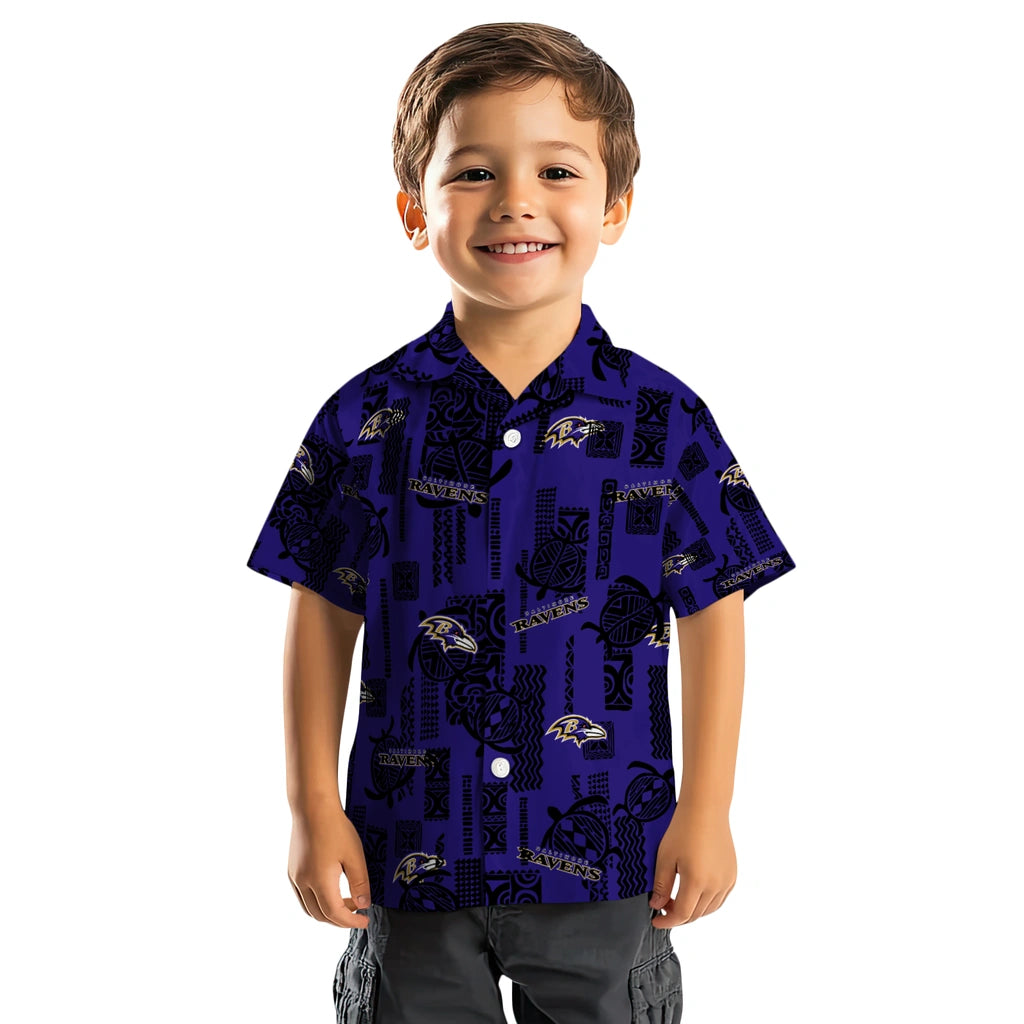 Baltimore Ravens Hawaiian Shirt - Turtle Lines | Moonbestprint