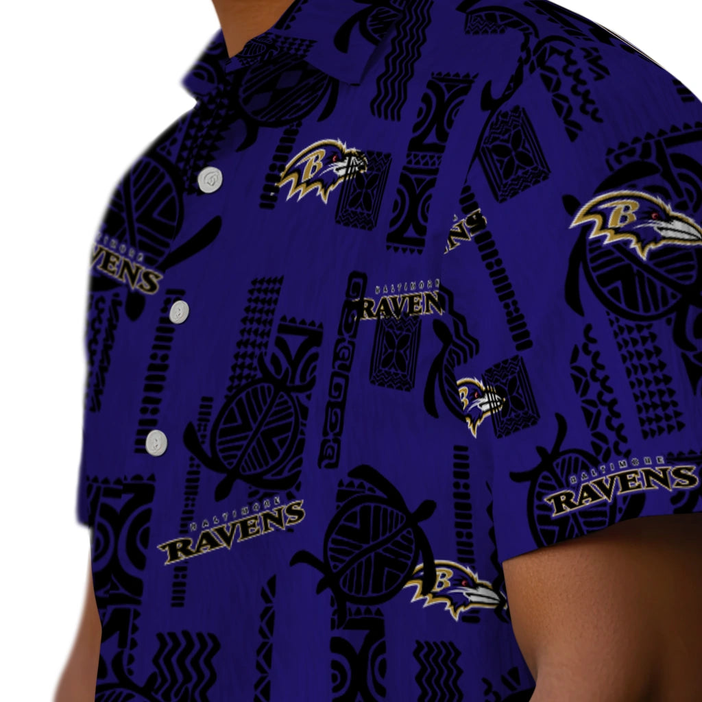 Baltimore Ravens Hawaiian Shirt - Turtle Lines | Moonbestprint