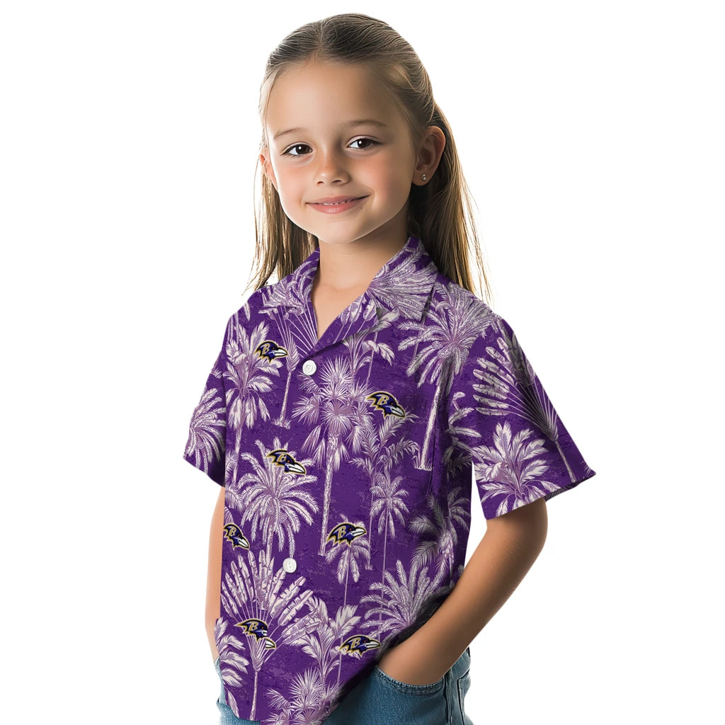 Baltimore Ravens Hawaiian Shirt - Vintage Palm Tree | Moonbestprint
