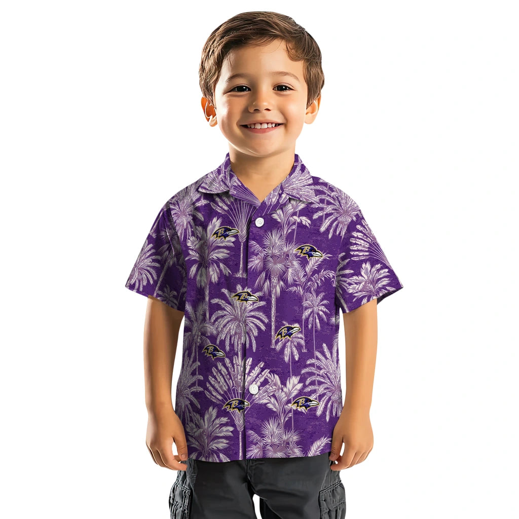 Baltimore Ravens Hawaiian Shirt - Vintage Palm Tree | Moonbestprint