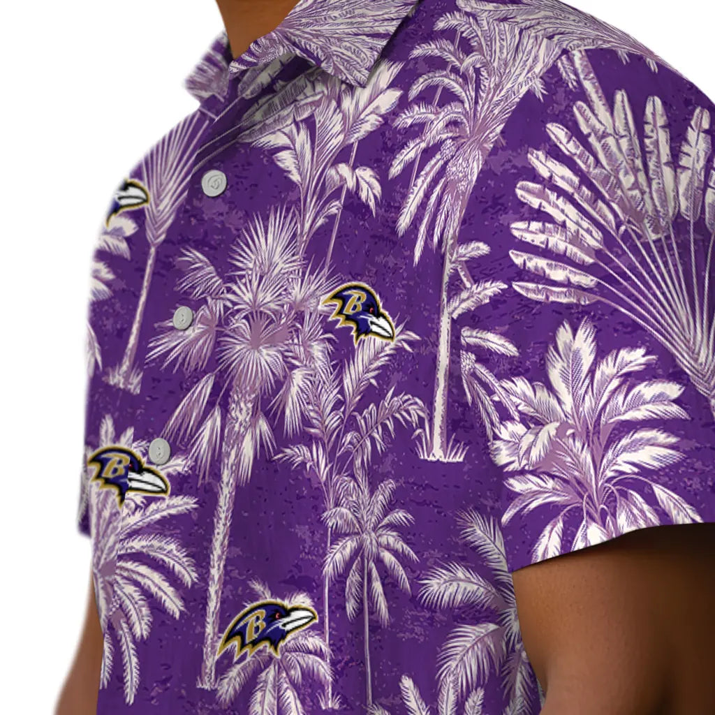 Baltimore Ravens Hawaiian Shirt - Vintage Palm Tree | Moonbestprint