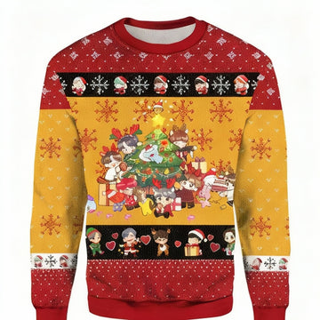 Bangtan Boys Friends BTS Chibi Ugly Xmas 3D Sweater ? Usalast