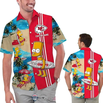 Personalized Bart's Chiefs Graphic Hawaiian Shirt Unisex Beach Gift - Moonbestprint