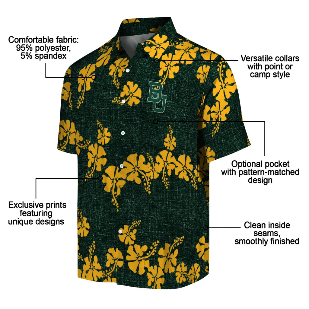 Baylor Bears Hawaiian Shirt - 50th State Flower | Moonbestprint