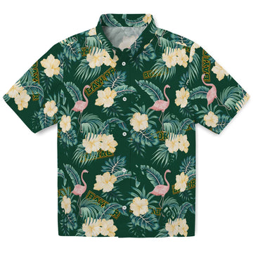 Baylor Bears Hawaiian Shirt - Flamingo and Hibiscus | Moonbestprint