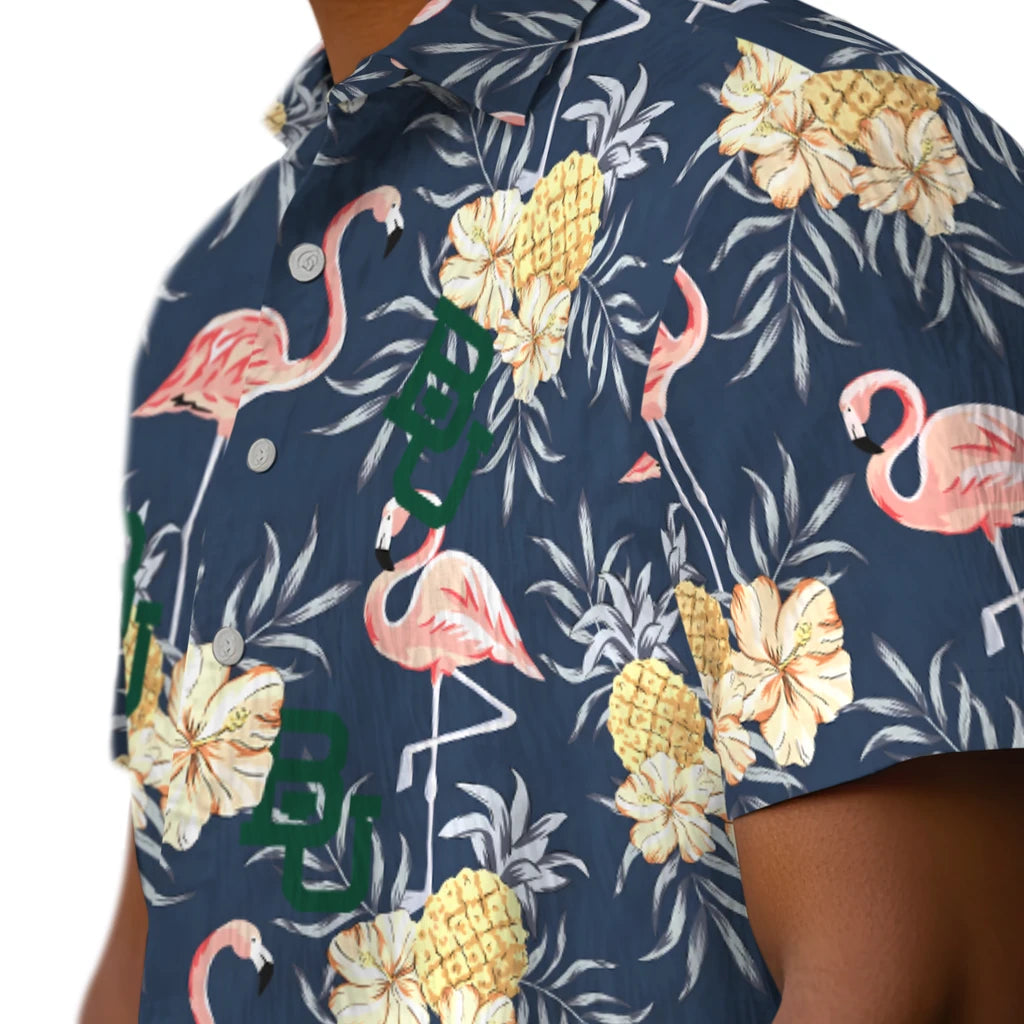Baylor Bears Hawaiian Shirt - Flamingo Hibiscus | Moonbestprint