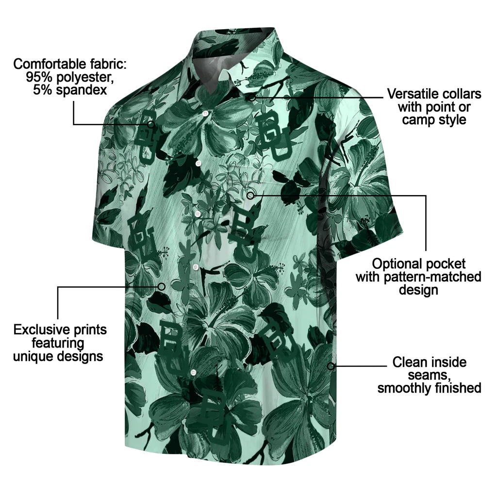 Baylor Bears Hawaiian Shirt - Hibiscus Arrangement | Moonbestprint