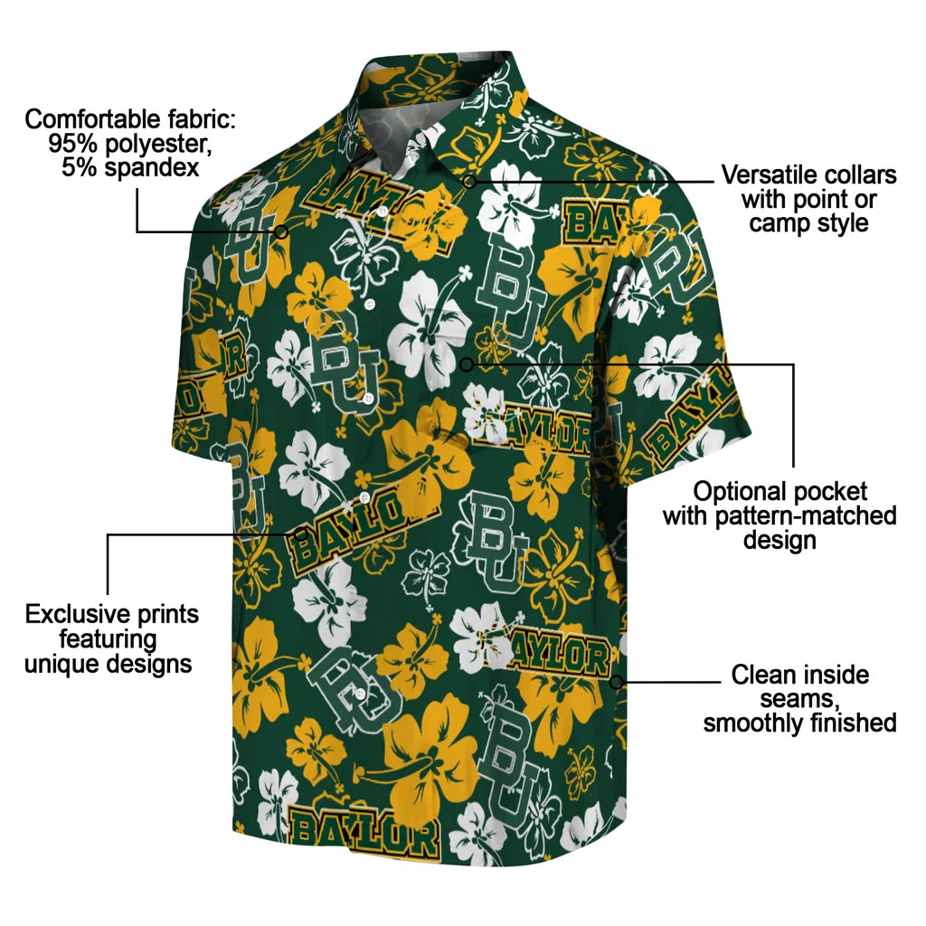 Baylor Bears Hibiscus Bloom Hawaiian Shirt – Moonbestprint