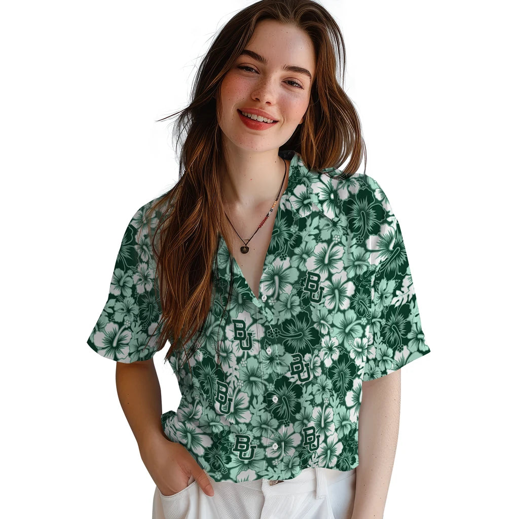 Baylor Bears Hawaiian Shirt - Hibiscus Blooms | Moonbestprint