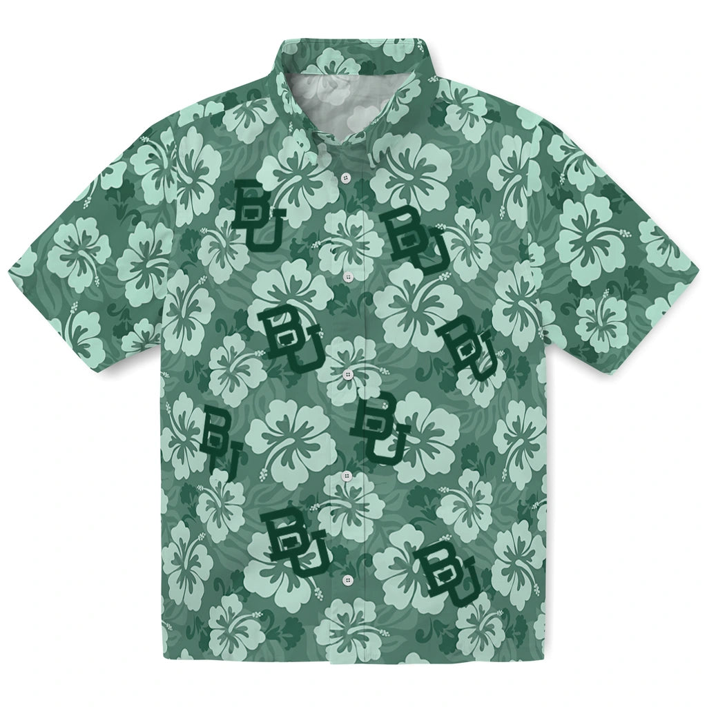 Baylor Bears Hawaiian Shirt - Hibiscus Cluster | Moonbestprint