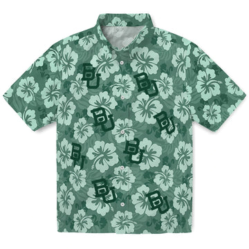 Baylor Bears Hawaiian Shirt - Hibiscus Cluster | Moonbestprint