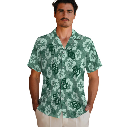 Baylor Bears Hawaiian Shirt - Hibiscus Cluster | Moonbestprint