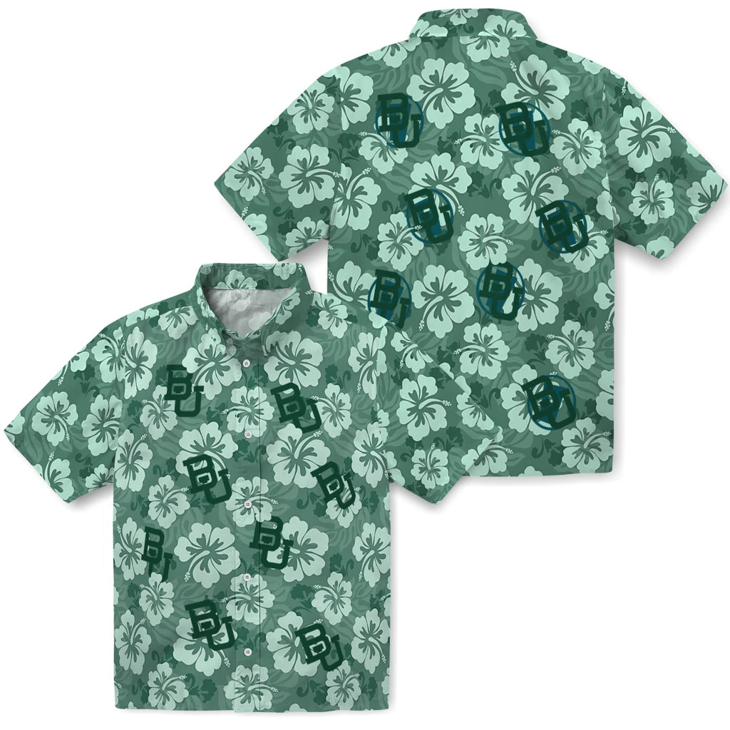Baylor Bears Hawaiian Shirt - Hibiscus Cluster | Moonbestprint