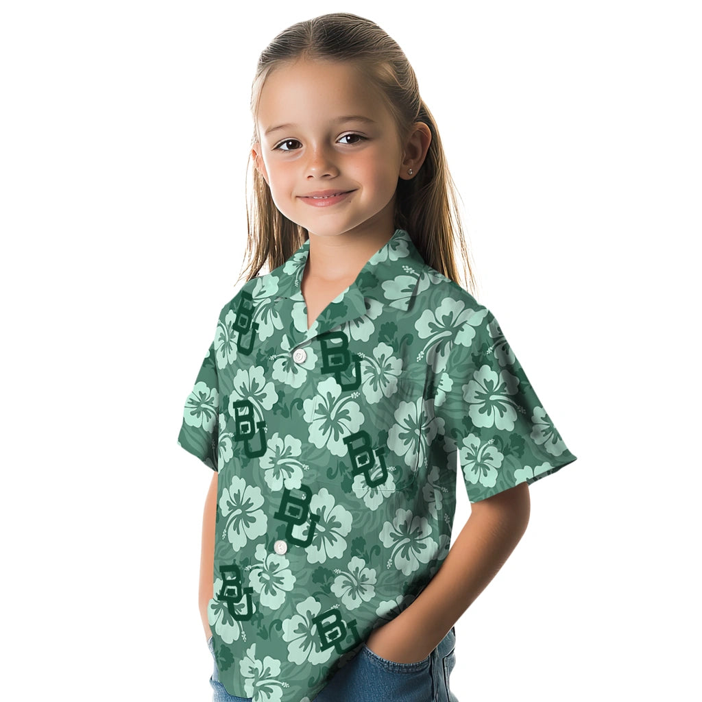 Baylor Bears Hawaiian Shirt - Hibiscus Cluster | Moonbestprint