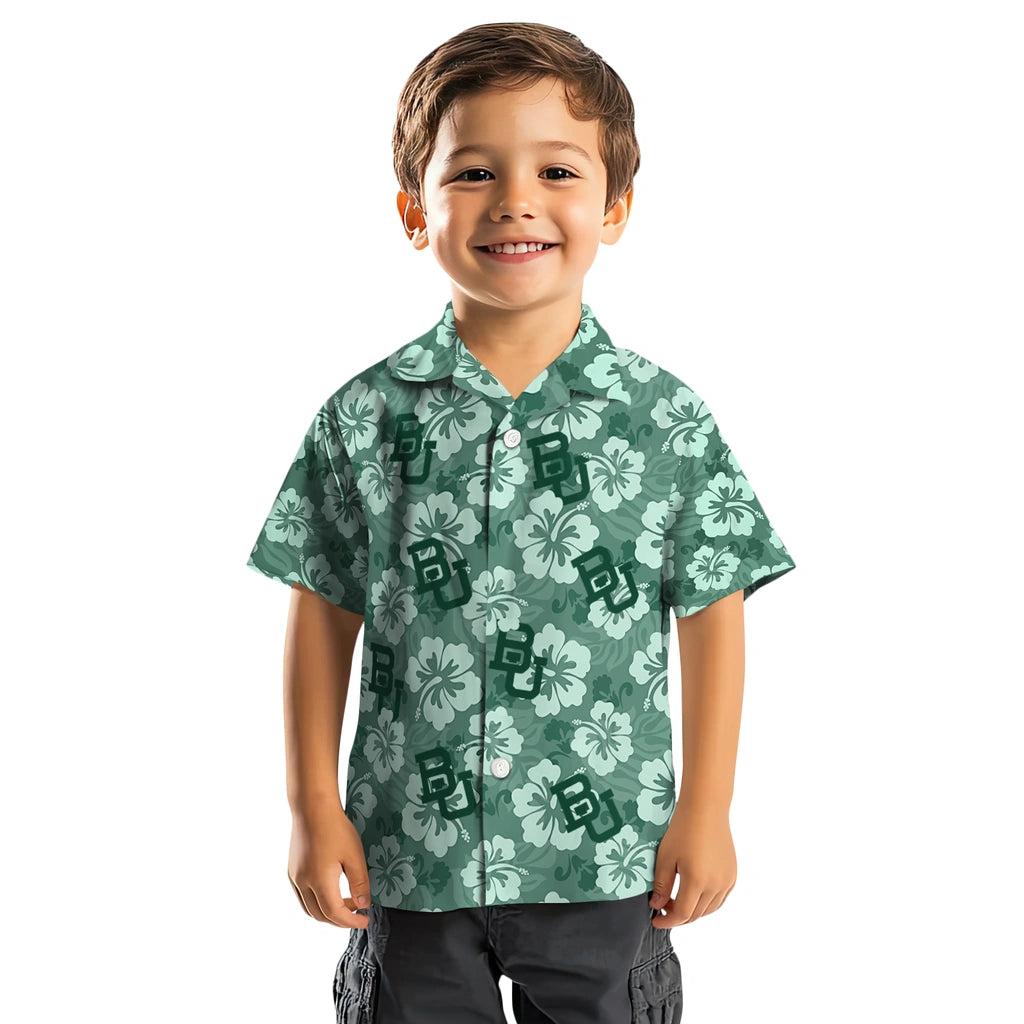 Baylor Bears Hawaiian Shirt - Hibiscus Cluster | Moonbestprint