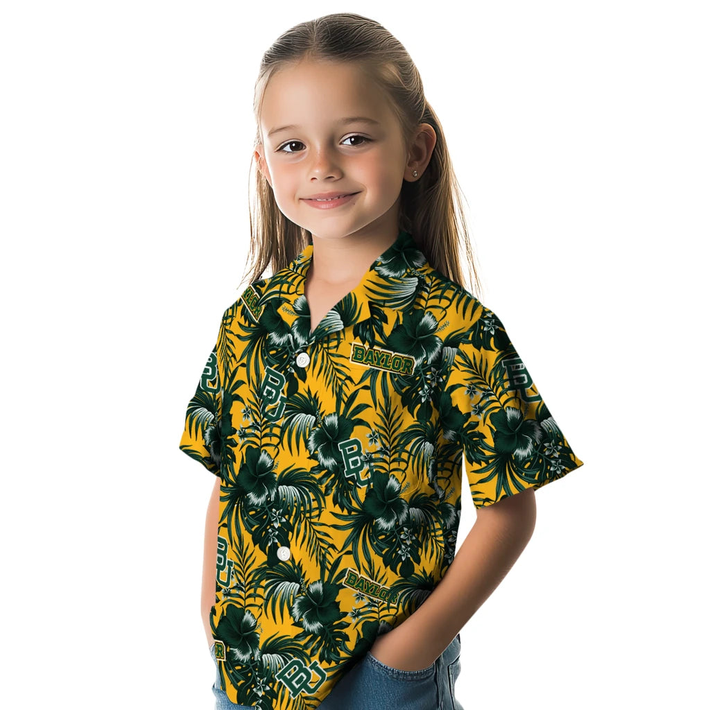 Baylor Bears Hawaiian Shirt - Hibiscus Exotic | Moonbestprint