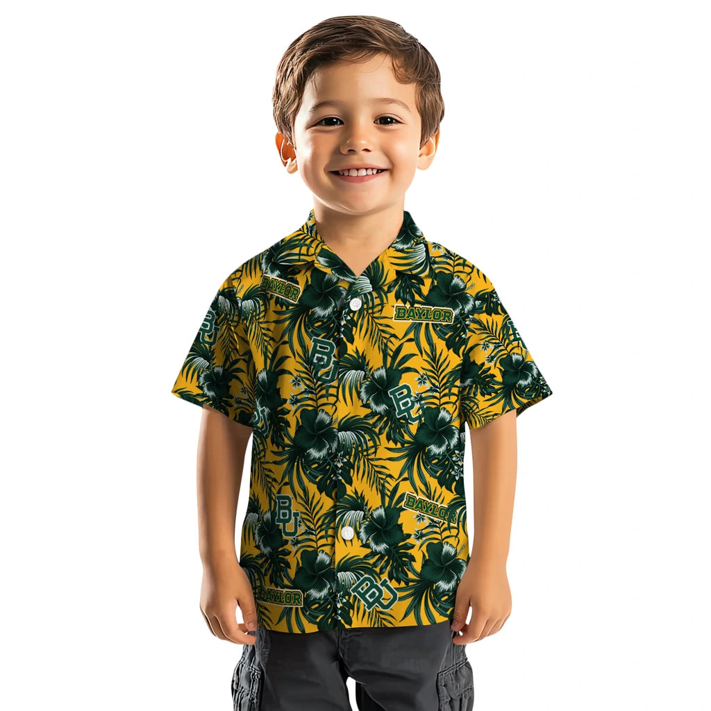 Baylor Bears Hawaiian Shirt - Hibiscus Exotic | Moonbestprint