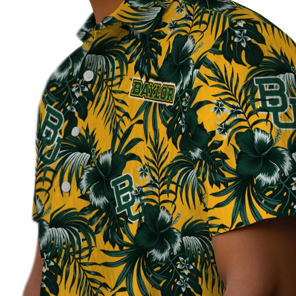 Baylor Bears Hawaiian Shirt - Hibiscus Exotic | Moonbestprint
