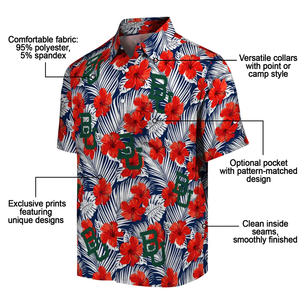 Baylor Bears Hawaiian Shirt - Hibiscus Fiesta | Moonbestprint