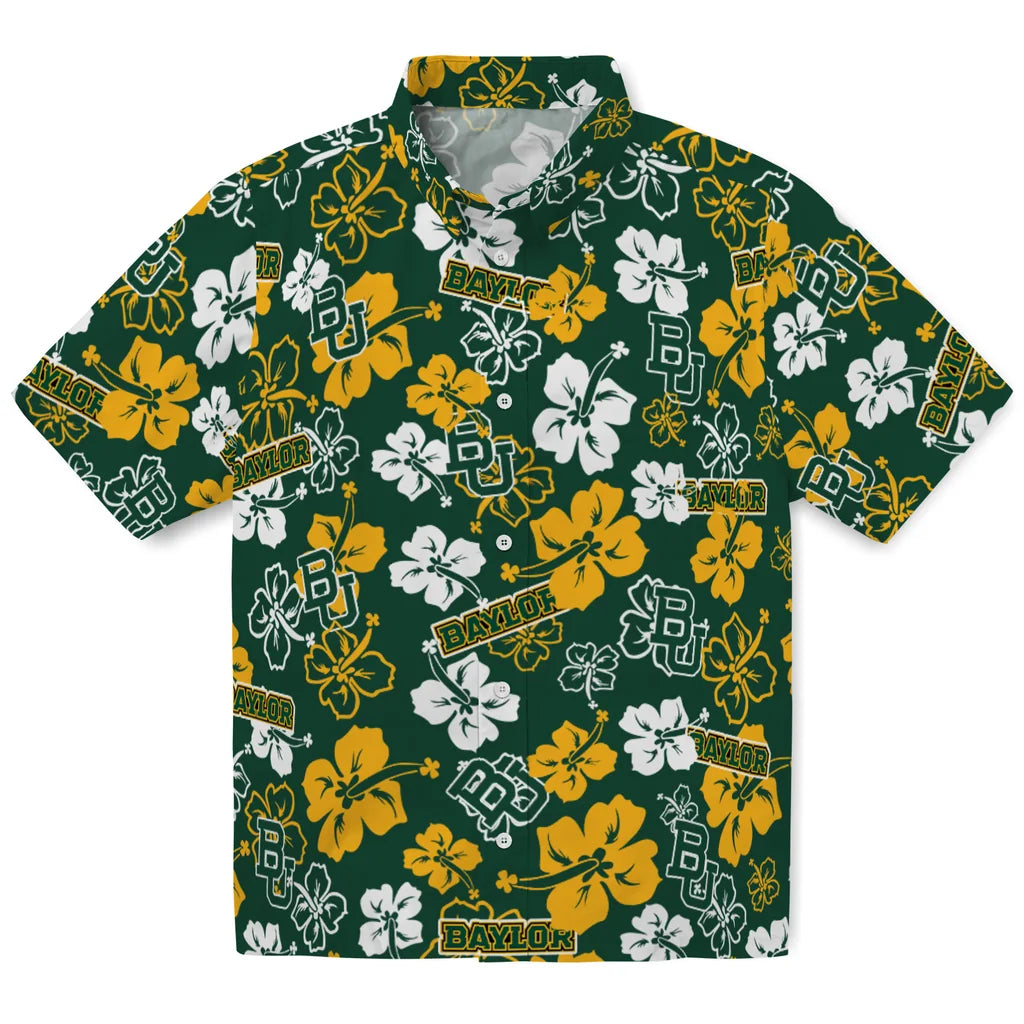 Baylor Bears Hawaiian Shirt - Hibiscus Flower Design | Moonbestprint
