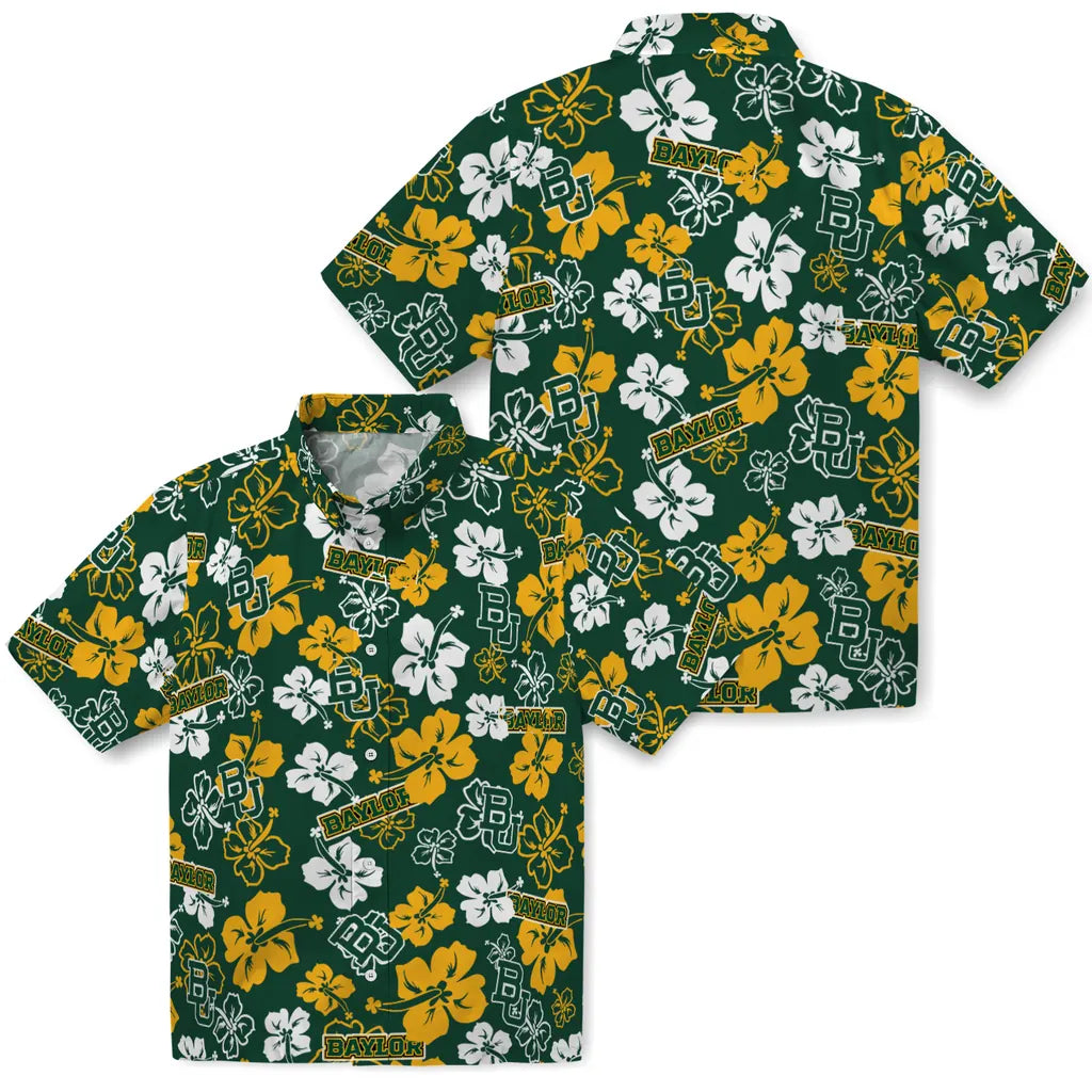 Baylor Bears Hawaiian Shirt - Hibiscus Flower Design | Moonbestprint