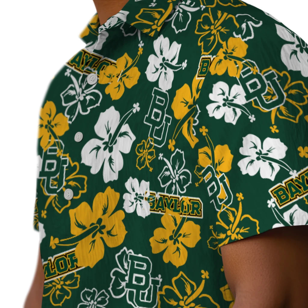 Baylor Bears Hawaiian Shirt - Hibiscus Flower Design | Moonbestprint