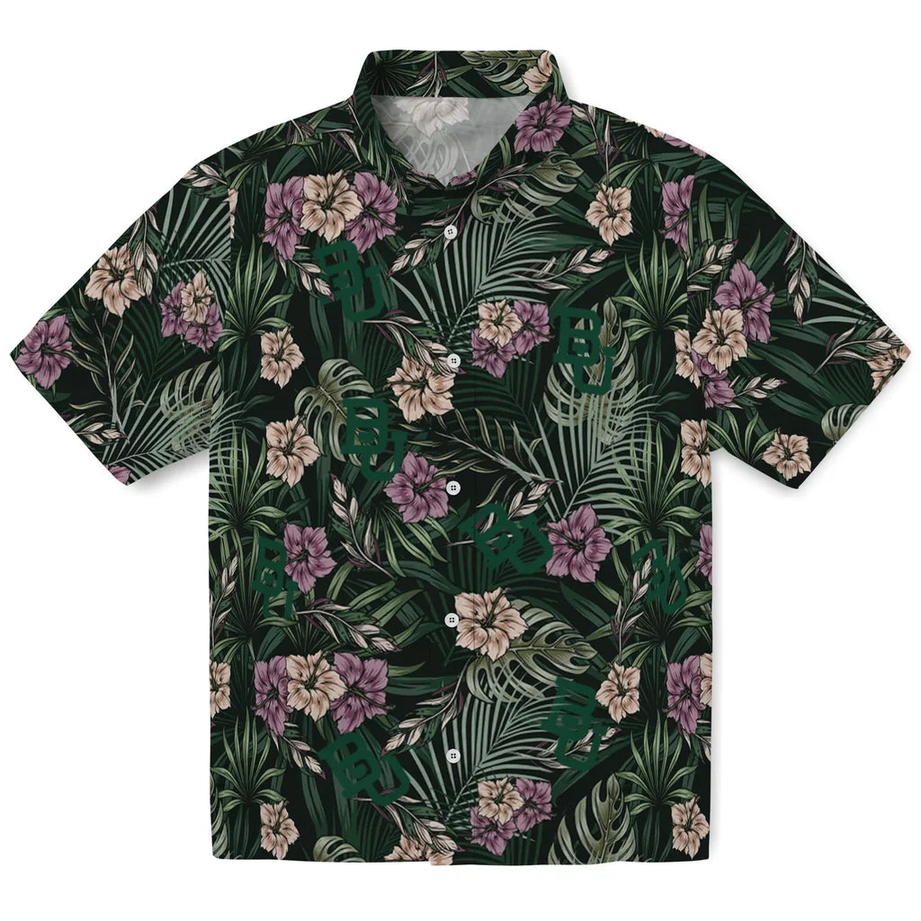 Baylor Bears Hawaiian Shirt - Hibiscus Leaves Pattern | Moonbestprint