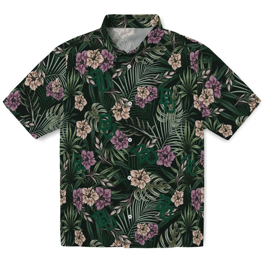 Baylor Bears Hawaiian Shirt - Hibiscus Leaves Pattern | Moonbestprint