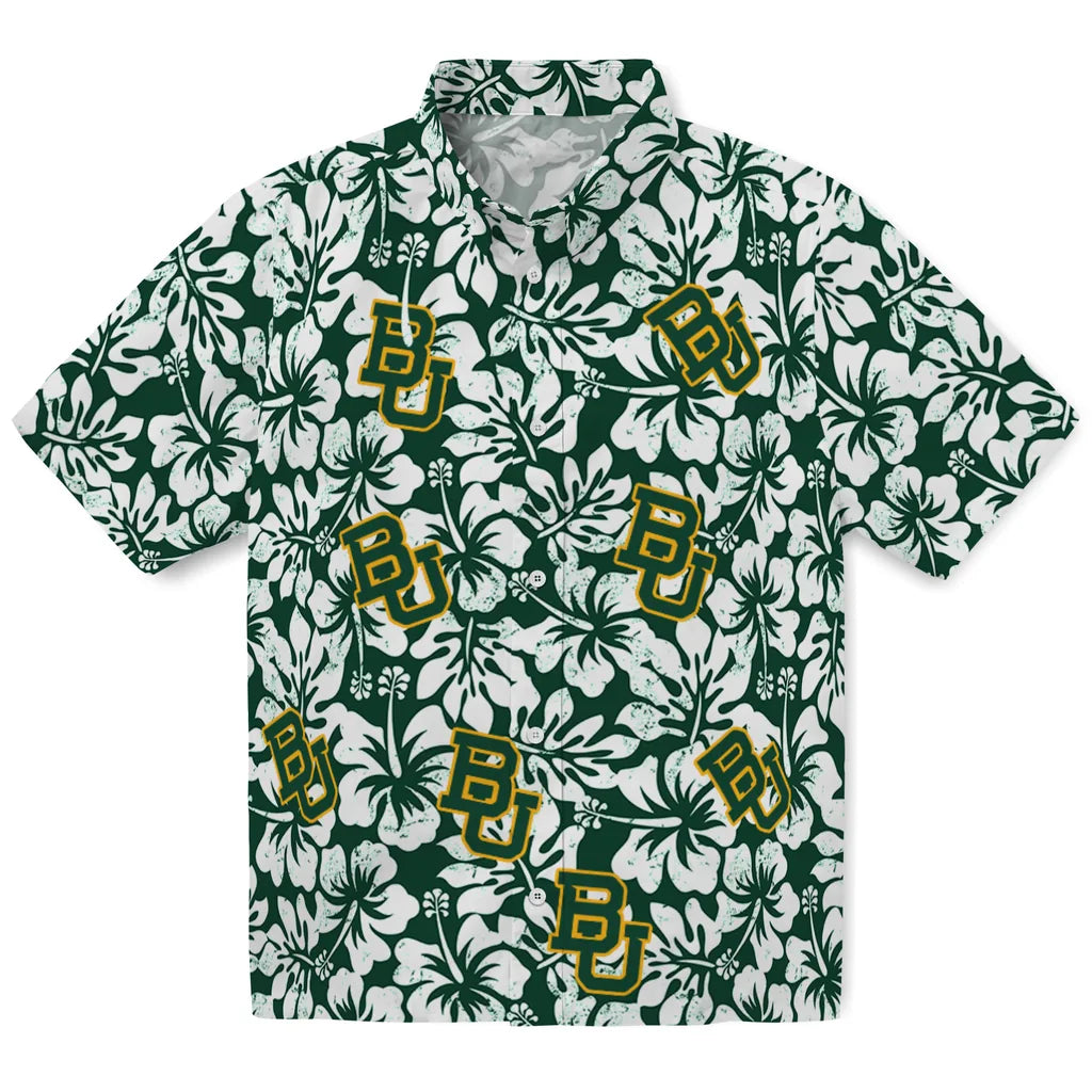 Baylor Bears Hawaiian Shirt - Hibiscus Motif | Moonbestprint