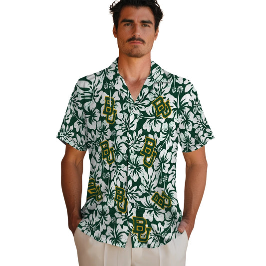 Baylor Bears Hawaiian Shirt - Hibiscus Motif | Moonbestprint