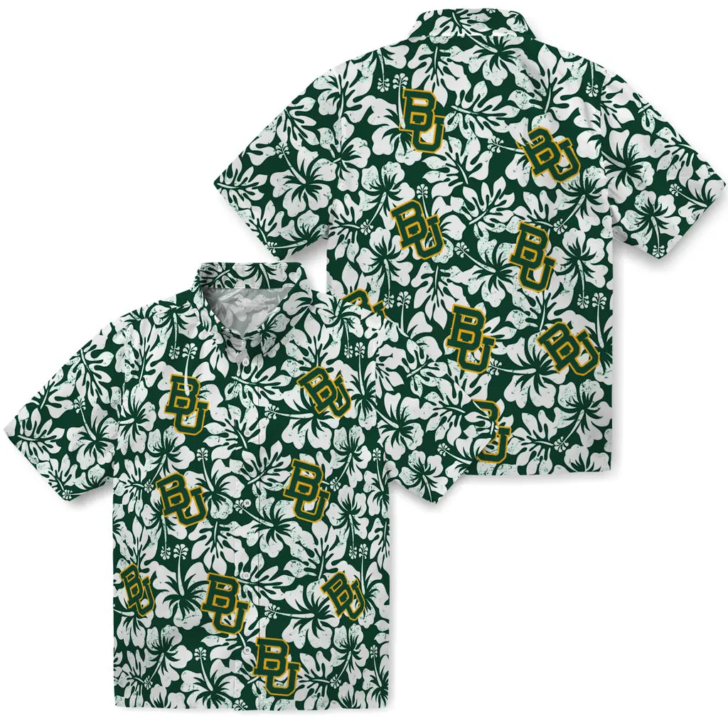 Baylor Bears Hawaiian Shirt - Hibiscus Motif | Moonbestprint